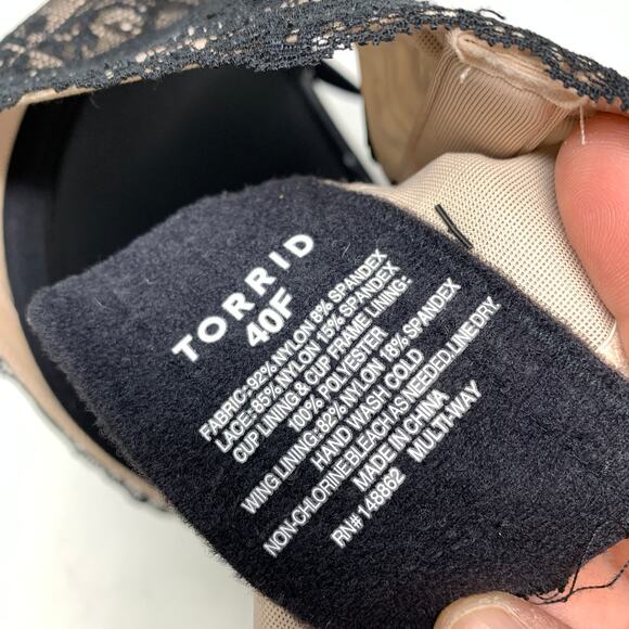 Torrid Multi-Way Bra Womens Size 40F Black Tan With Lace NEW - Picture 5 of 5